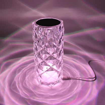✨ Crystal LED Touch Table Lamp – 3D Diamond Glow