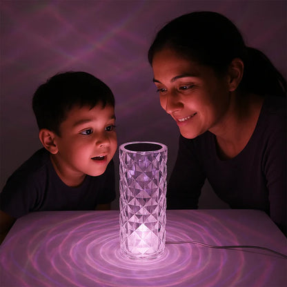 ✨ Crystal LED Touch Table Lamp – 3D Diamond Glow
