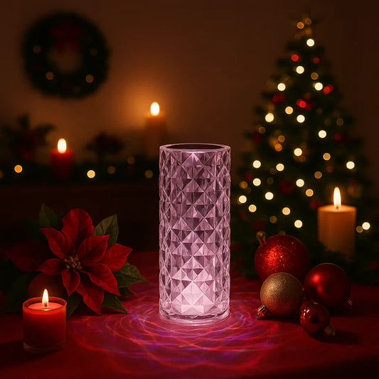 ✨ Crystal LED Touch Table Lamp – 3D Diamond Glow