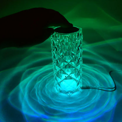 ✨ Crystal LED Touch Table Lamp – 3D Diamond Glow