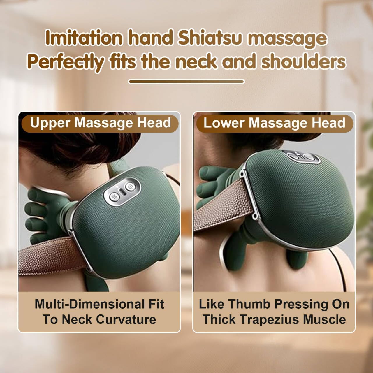 Rainspire Wireless Neck Massager with Heat, Deep Tissue 3D Kneading Shoulder Massager, Portable Rechargeable Cervical Pain Relief Device for Neck, Back, Shoulder, Stainless Steel Citrus Zester Tool
