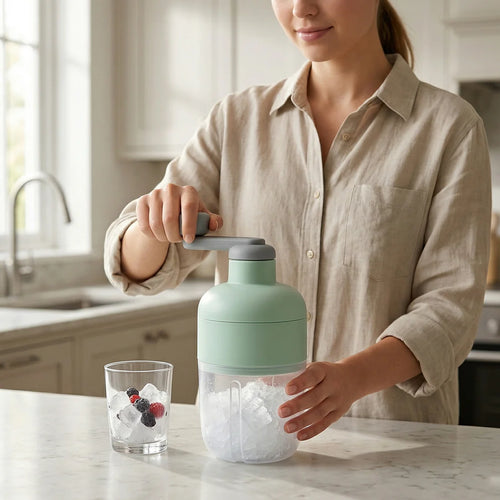 Ice Crusher Shaved Ice Machine with Hand Crank