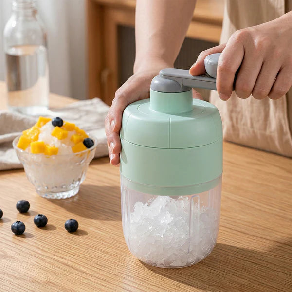 Ice Crusher Shaved Ice Machine with Hand Crank